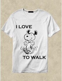 Tricou personalizat alb - I love to walk